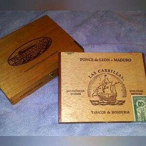 2 Empty Cigar Boxes for Aficionados Humidor EUC
